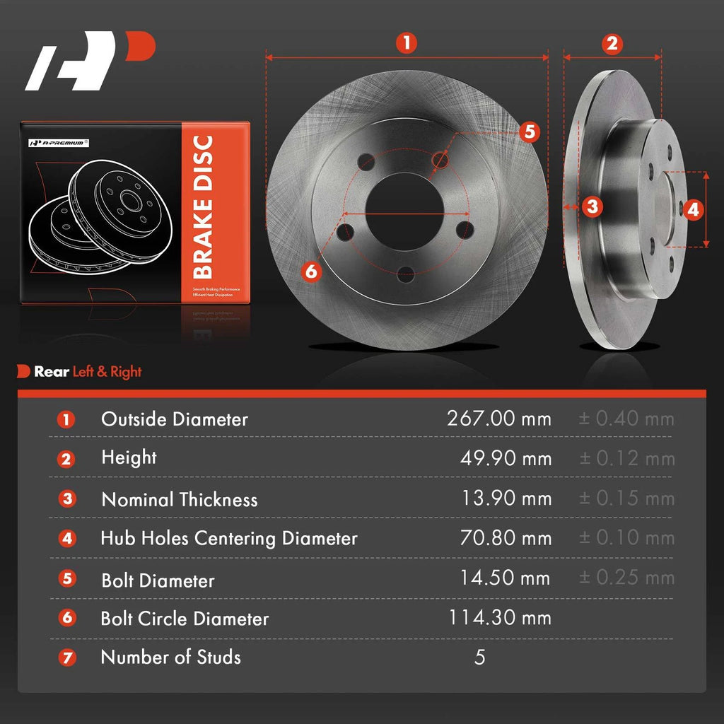 Rear Disc Brake Rotors for Ford Mustang (1994-2004)