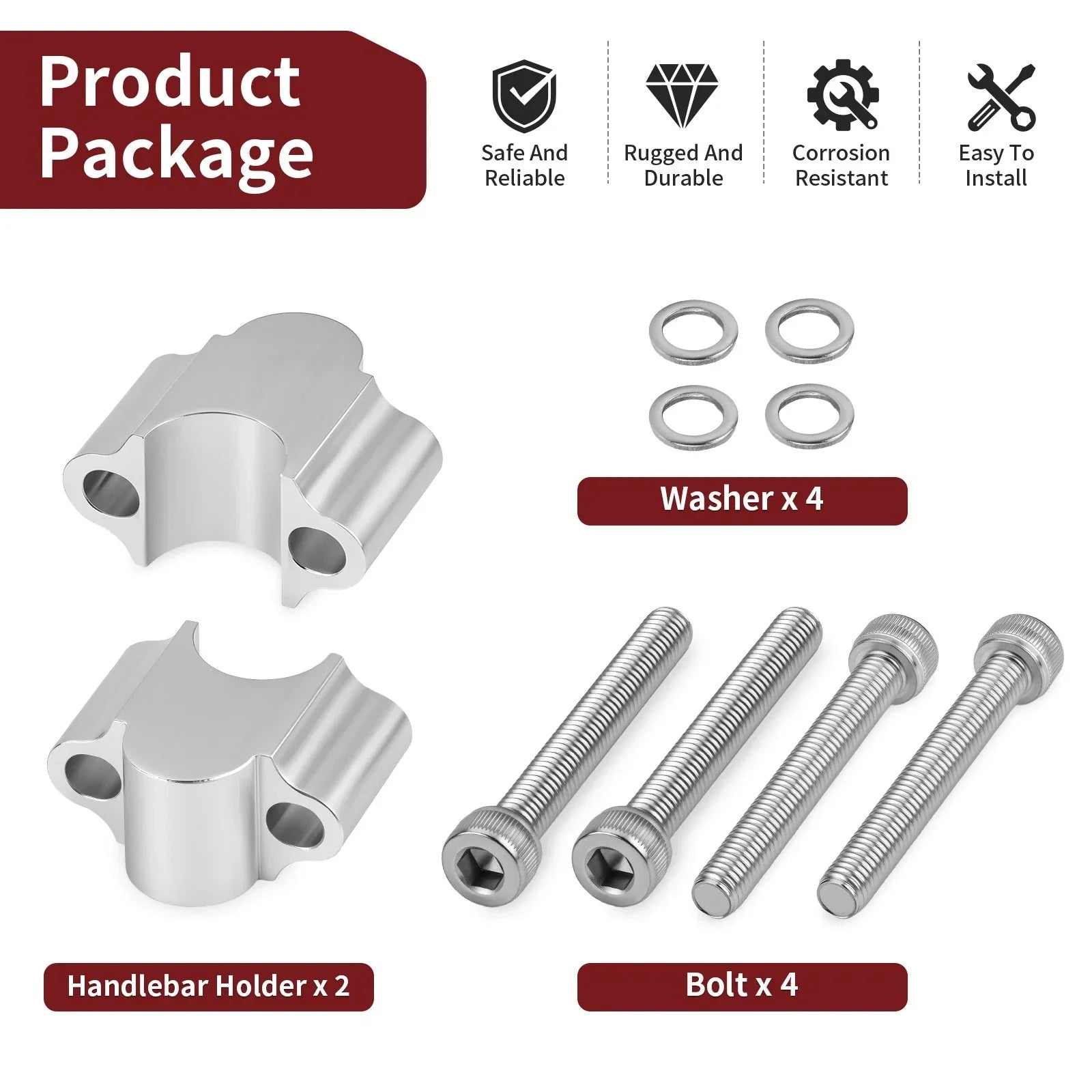 Handlebar Risers 7/8 Silvery 30mm for Honda Yamaha Suzuki