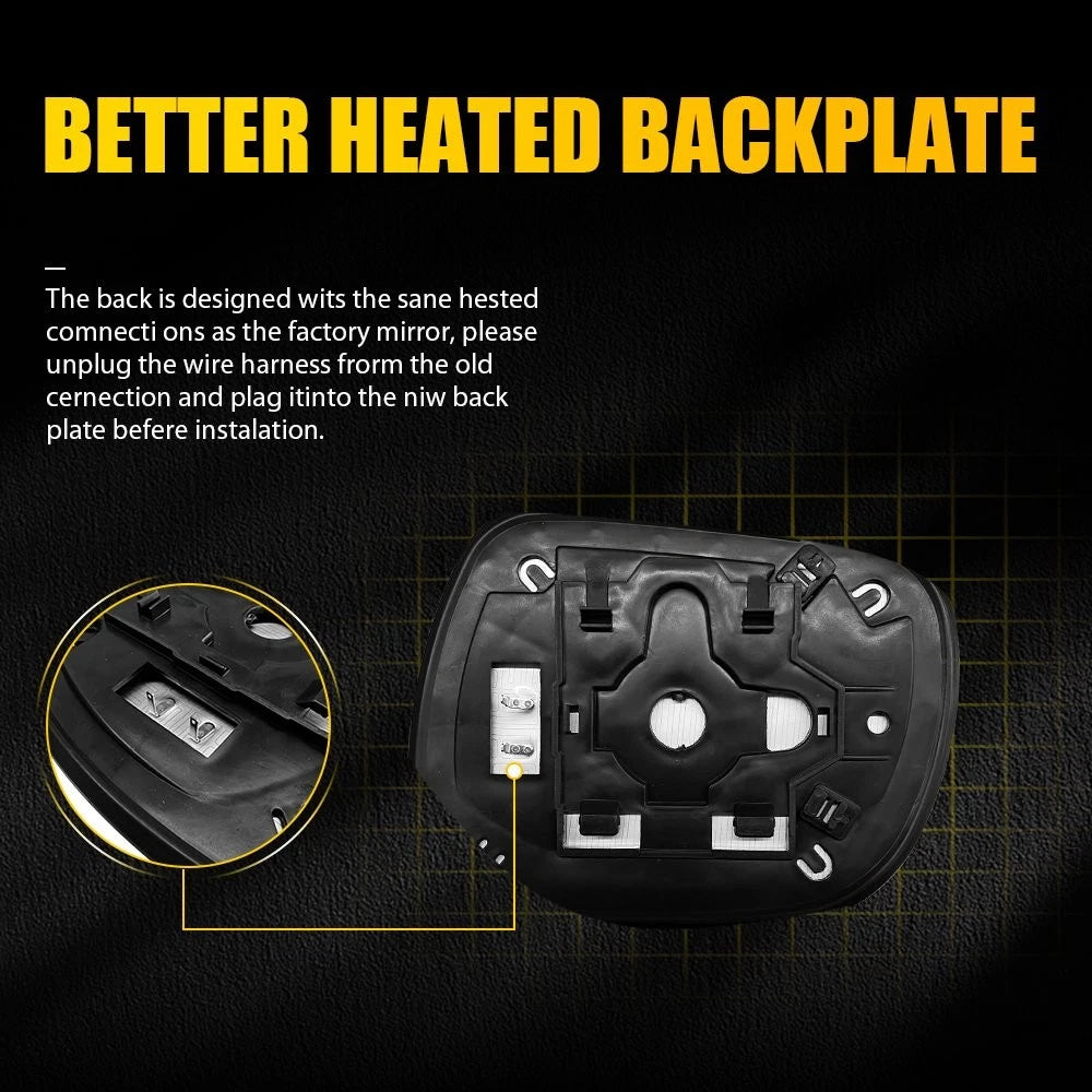 Heated Right Side Mirror Glass with Backing Plate for Toyota Tacoma (2005–2011)