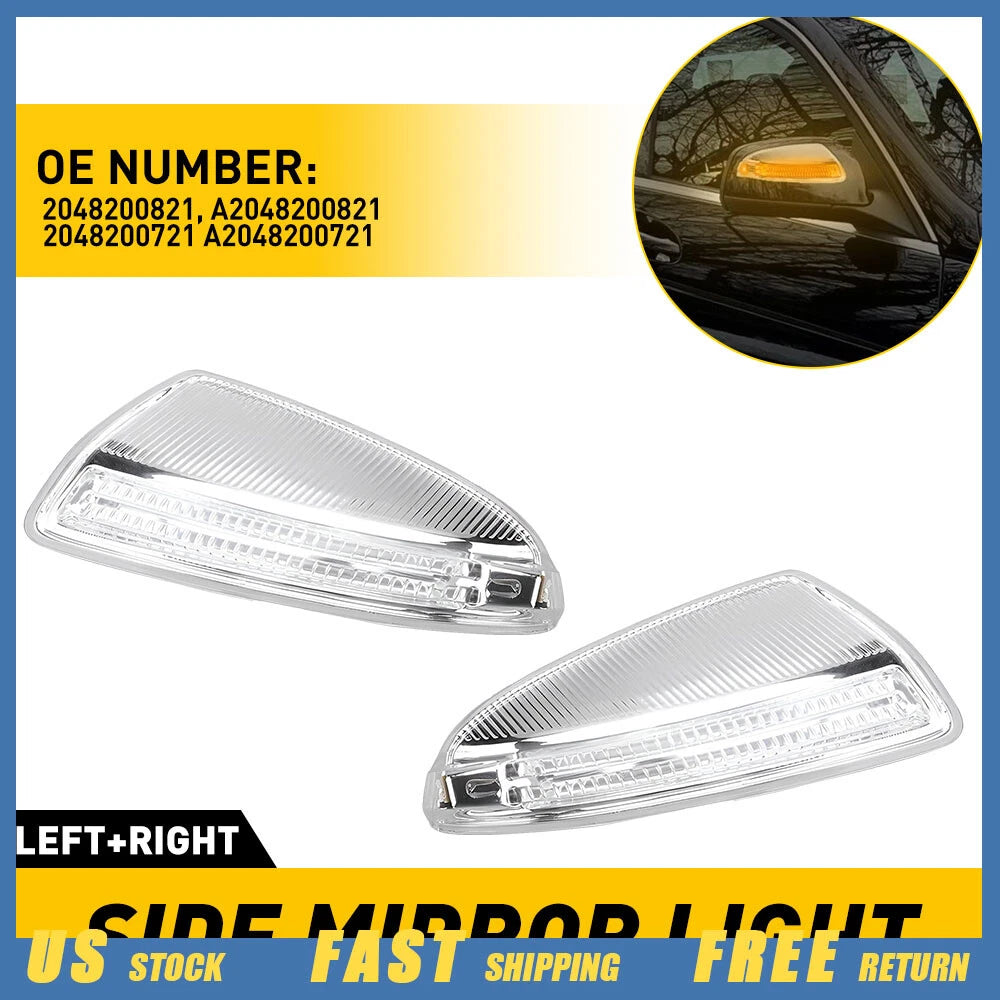 2X Side Mirror Turn Signal Light for Mercedes C300 C350 (2008–2012)