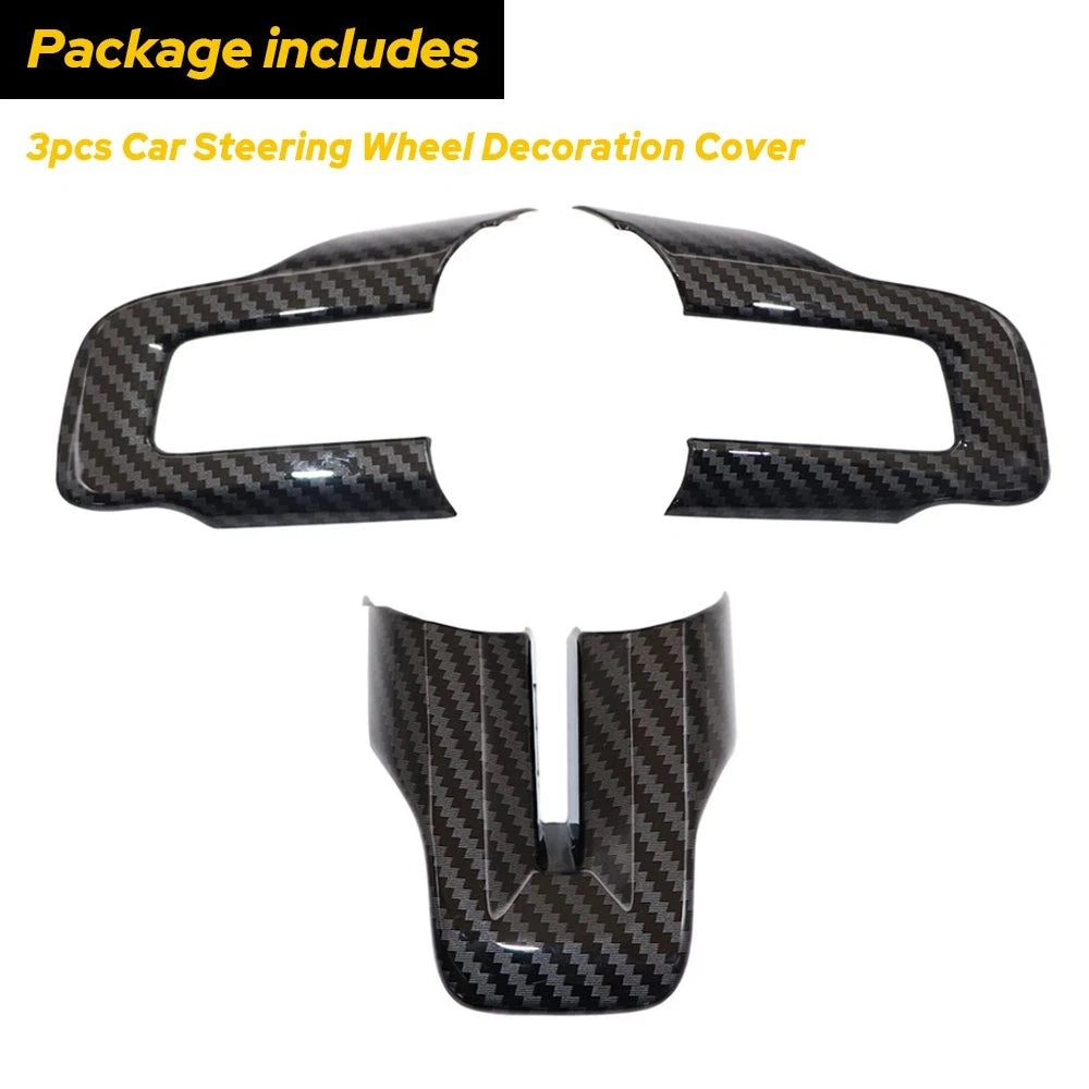 Steering Wheel Cover Trim for Ford Mustang (2015–2023) Carbon Fiber