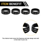 Set of 4 Air Conditioner Heater Switch Knob Cover Rings for Toyota Tacoma (2020–2023) Black