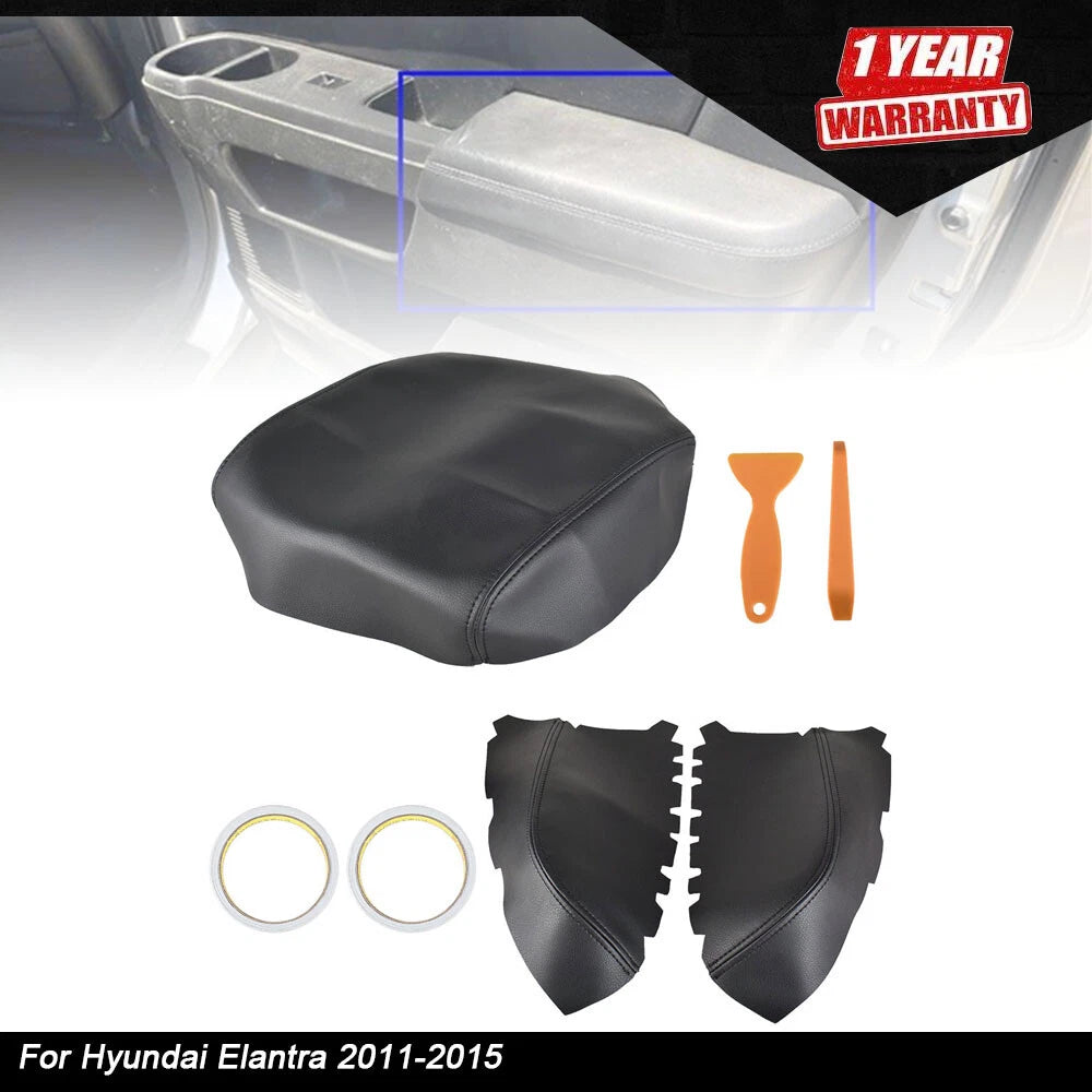 Black Leather Armrest Cover for Honda Pilot (2009–2015)