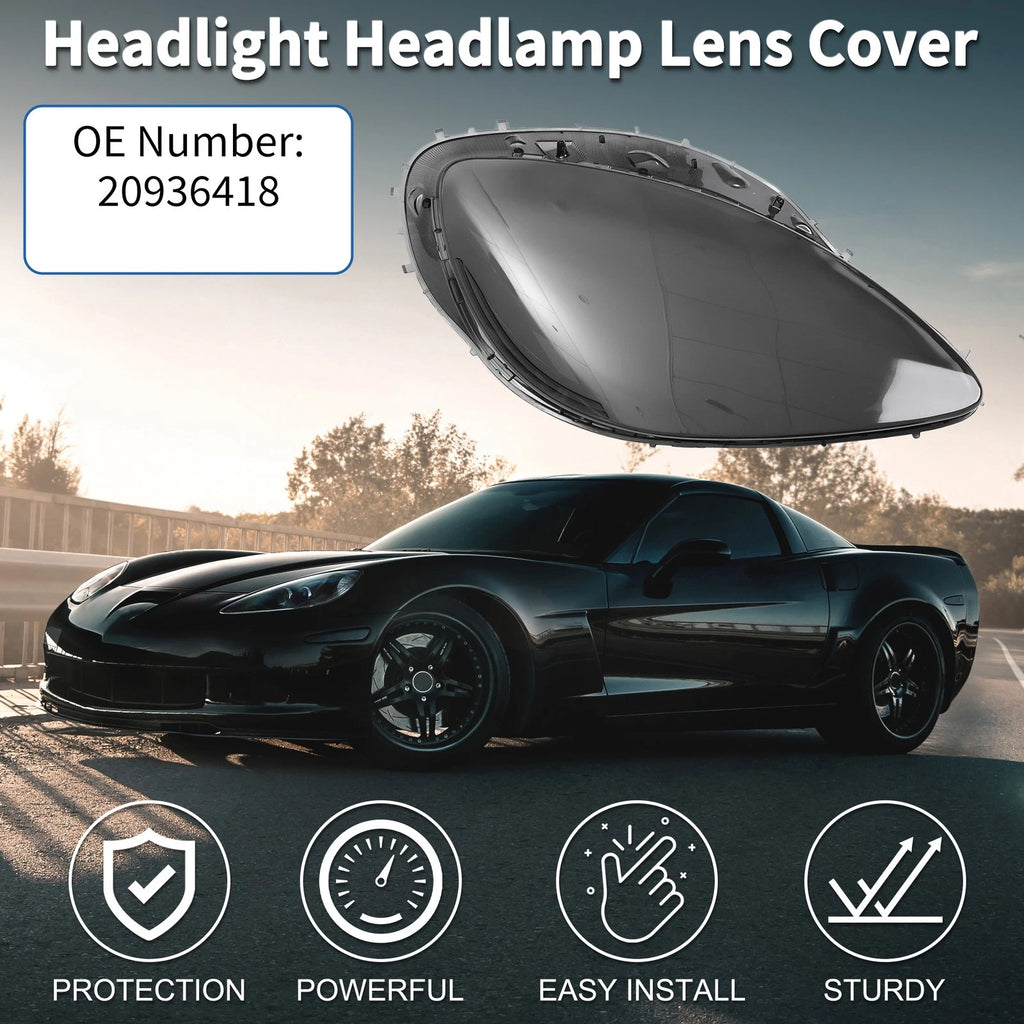 1 Pc Headlight Lens Cover for Chevy Corvette C6 (2005–2013) Smoked