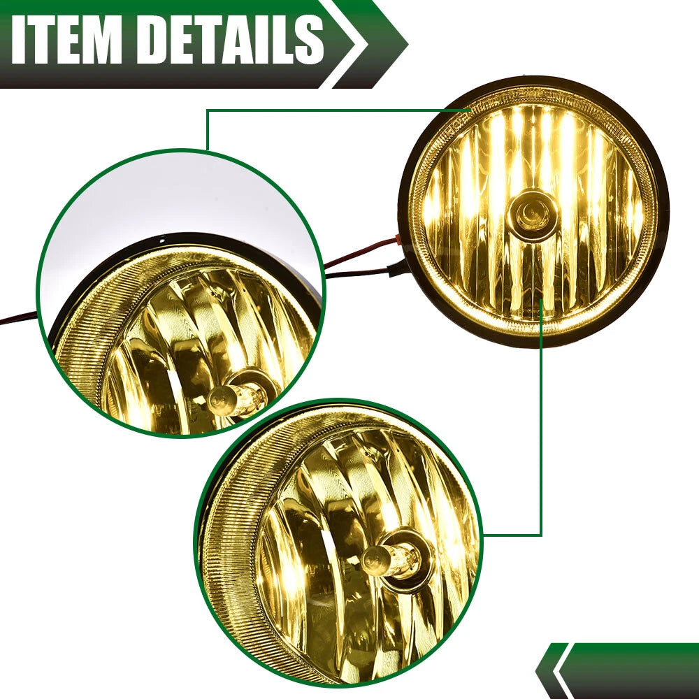 Set of 2 Yellow Bumper Fog Lights for Toyota Tacoma (2005–2011)