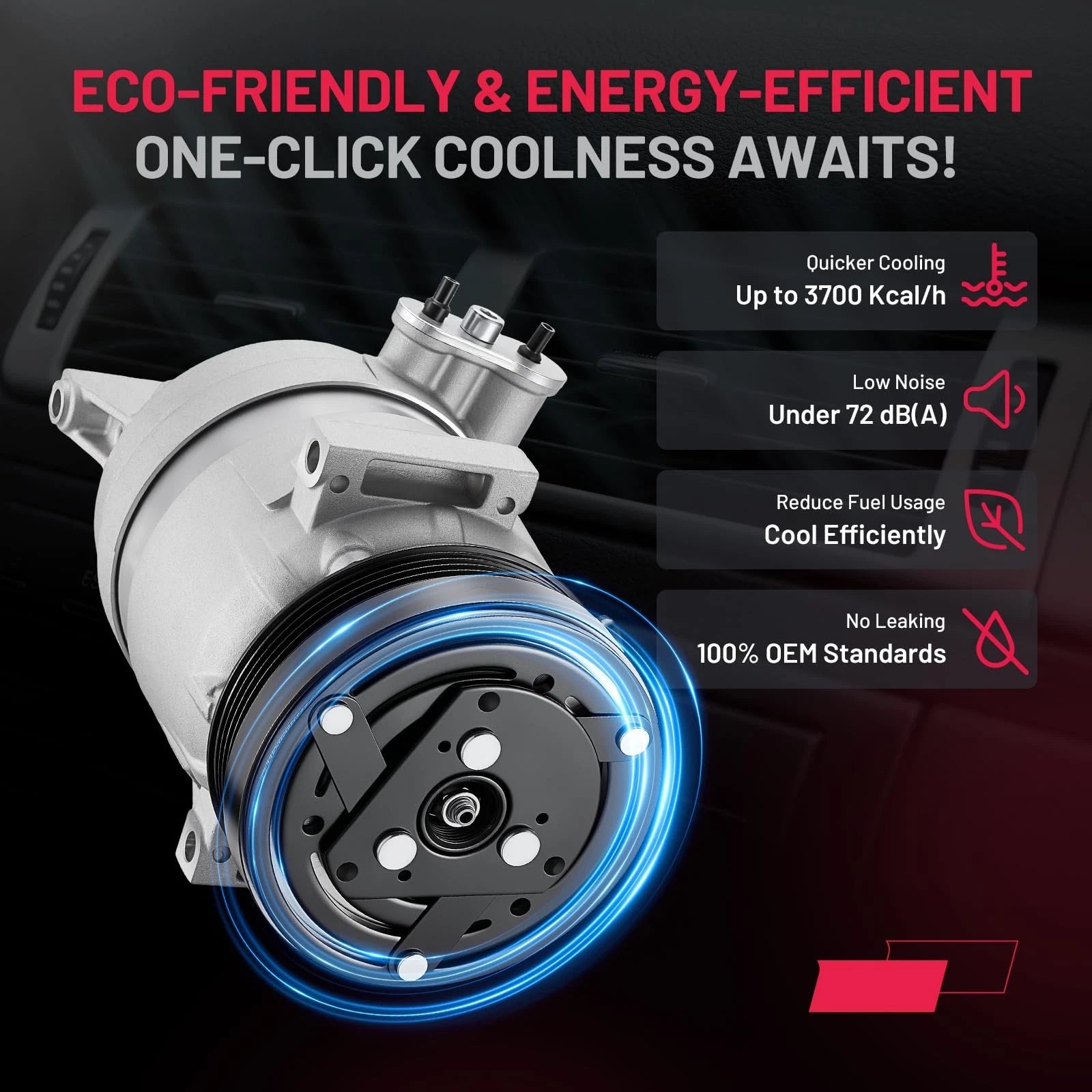 A/C Compressor with Clutch for Pontiac G3 (2009) & Chevrolet Aveo (2009–2016) CO22234C