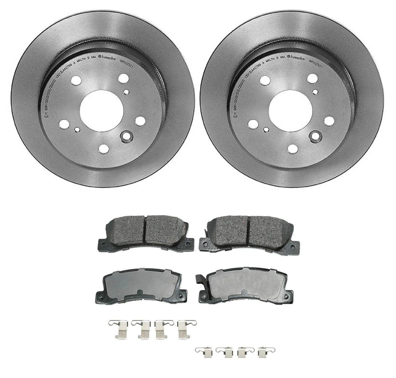 Akebono ProACT Rear Brake Kit Disc Rotors & Pads for ES300, Camry, Solara (1992–2006)