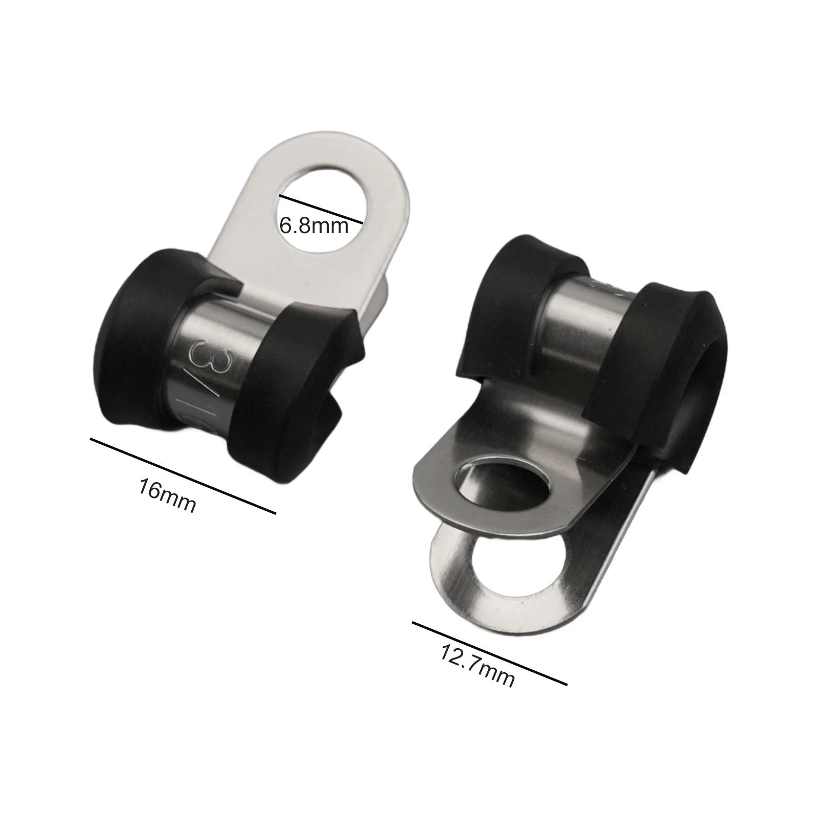 Set of 4 Rubber Lined Brake Pipe Clips for Universal Applications (7mm)