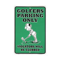 Golf Parking Only Sign - Embossed Metal Tin (8 x 12)