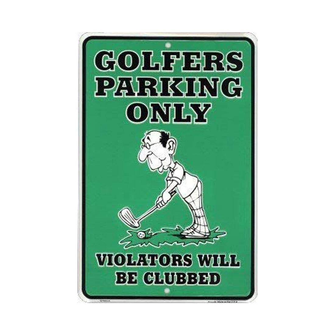 Golf Parking Only Sign - Embossed Metal Tin (8 x 12)