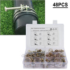 48PCS Double Wire Hose Clamp Kit for Universal Applications (Classic Type)