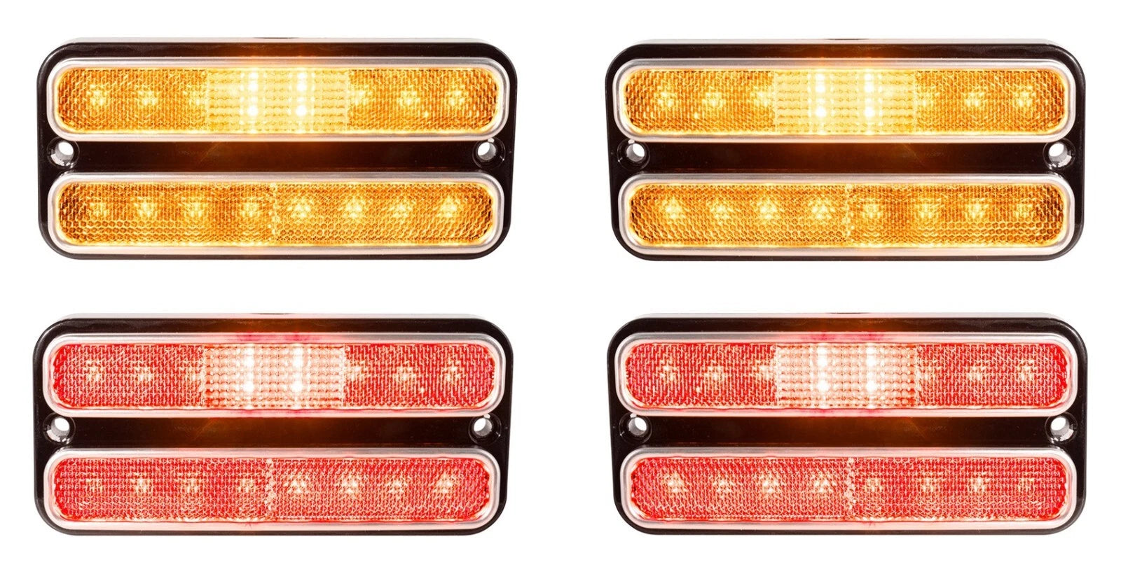 LED Side Marker Lights Clear Lens Red Amber Set for 1968-1972 GMC Truck