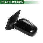 Left Side Door Mirror for Toyota Corolla (2009–2013) Manual Folding Gloss Black