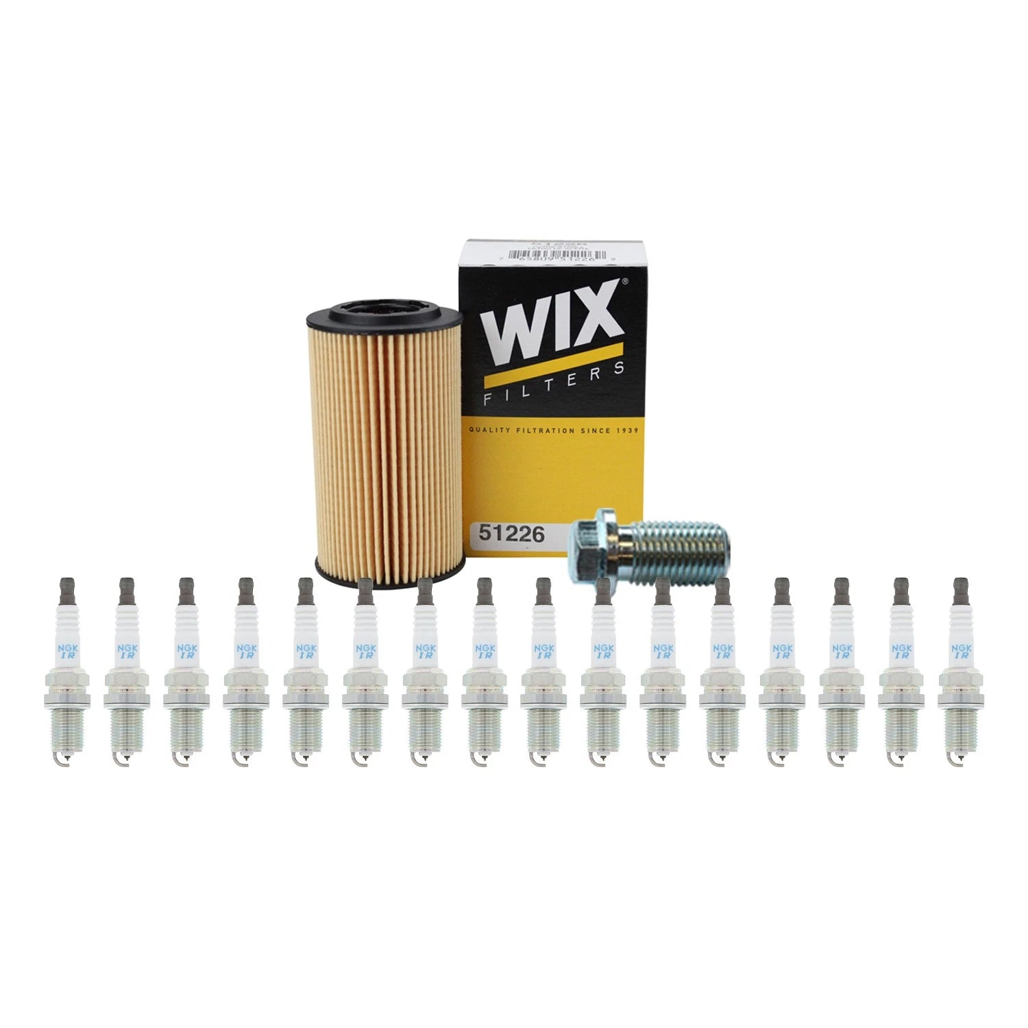 Wix Engine Oil Filter & NGK 16 Laser Iridium Spark Plugs for W211 E500 (2003–2009)