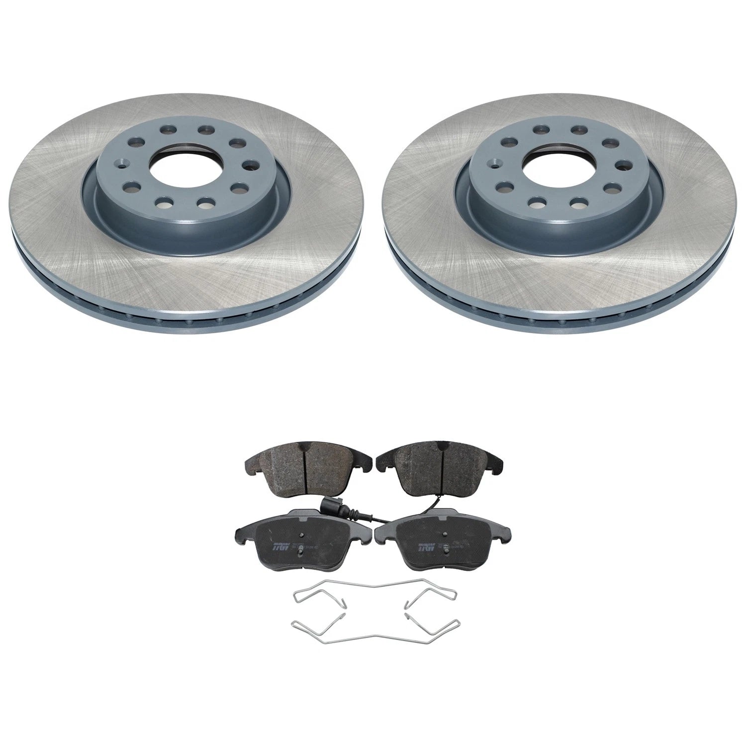 Set of 4 DuraGo Front Rotors & TRW Pro Low-Metallic Brake Pads for Passat Tiguan Q3 (2012–2021)