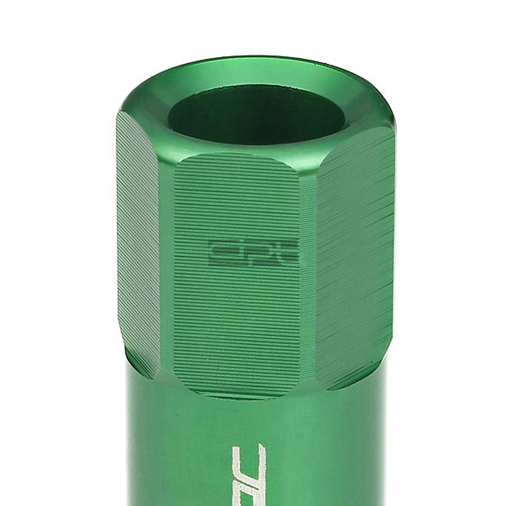 20x M12x1.25 Open End Green Hexagon Lug Nuts + Adapter for JDM Vehicles