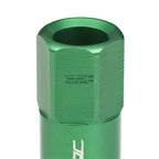 20x M12x1.25 Open End Green Hexagon Lug Nuts + Adapter for JDM Vehicles