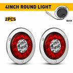 2X 4" 16LED Tail Light for Truck (Red/White)