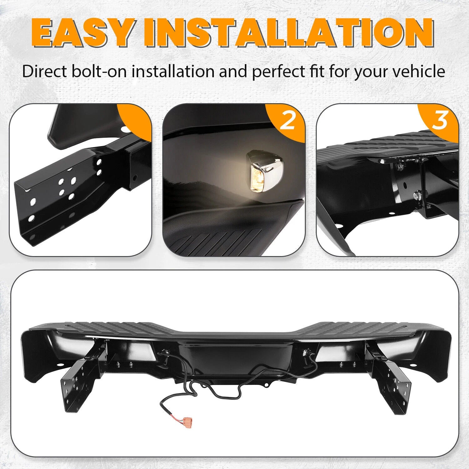 Complete Rear Step Bumper Assembly for Nissan Frontier (1998–2004)