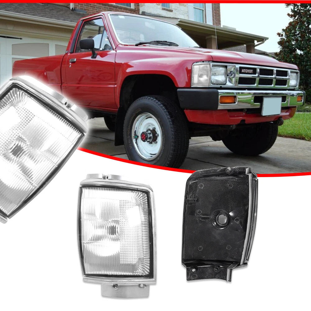 2X Clear Front Bumper Corner Lights for Toyota Pickup & 4Runner (1984–1986)