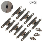 6pcs Antique H-type Hinges for Jewelry Box Door (65mm x 33mm)