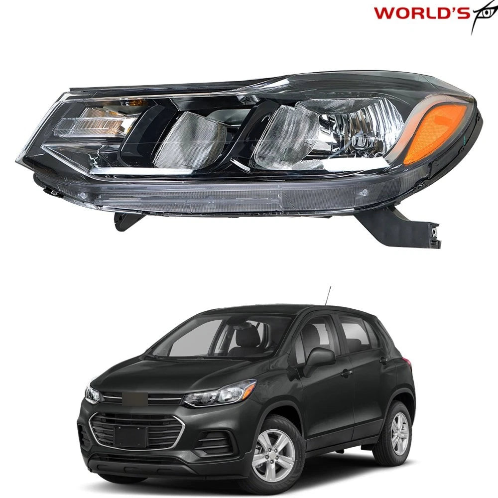LH Headlight for Chevrolet Trax (2017–2019) Halogen Chrome Housing