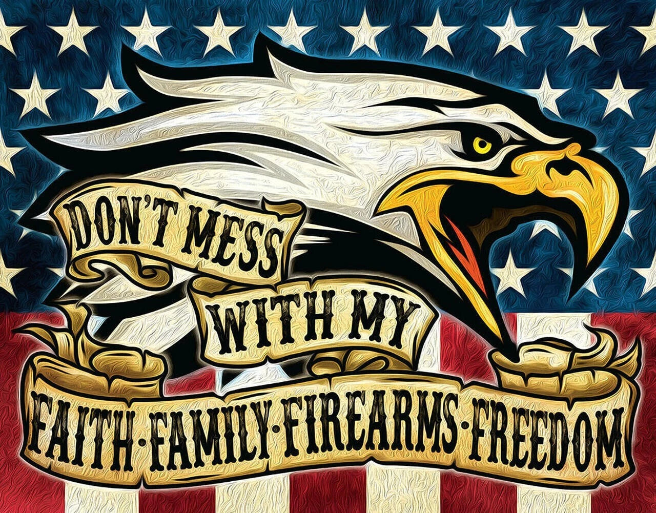 16" x 12.5" Don't Mess With My Faith Sign for Firearms Freedom