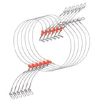 Set of 6 Surf Fishing Steel Leaders with Swivels Beads 55lb Test