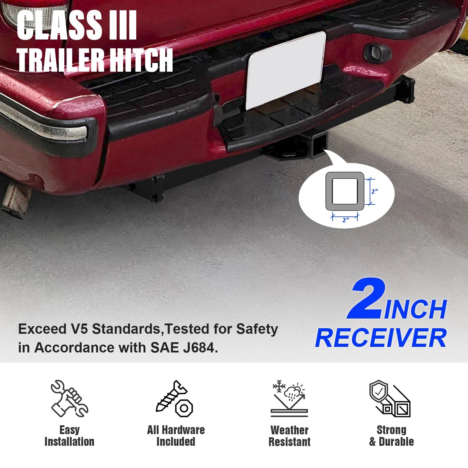 2 Inch Trailer Hitch Receiver for Chevrolet Blazer (1995-2004)