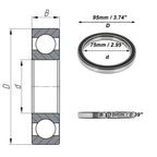 Deep Groove Ball Bearing P5 for Scooter Skateboard Wheel (75x95x10mm)