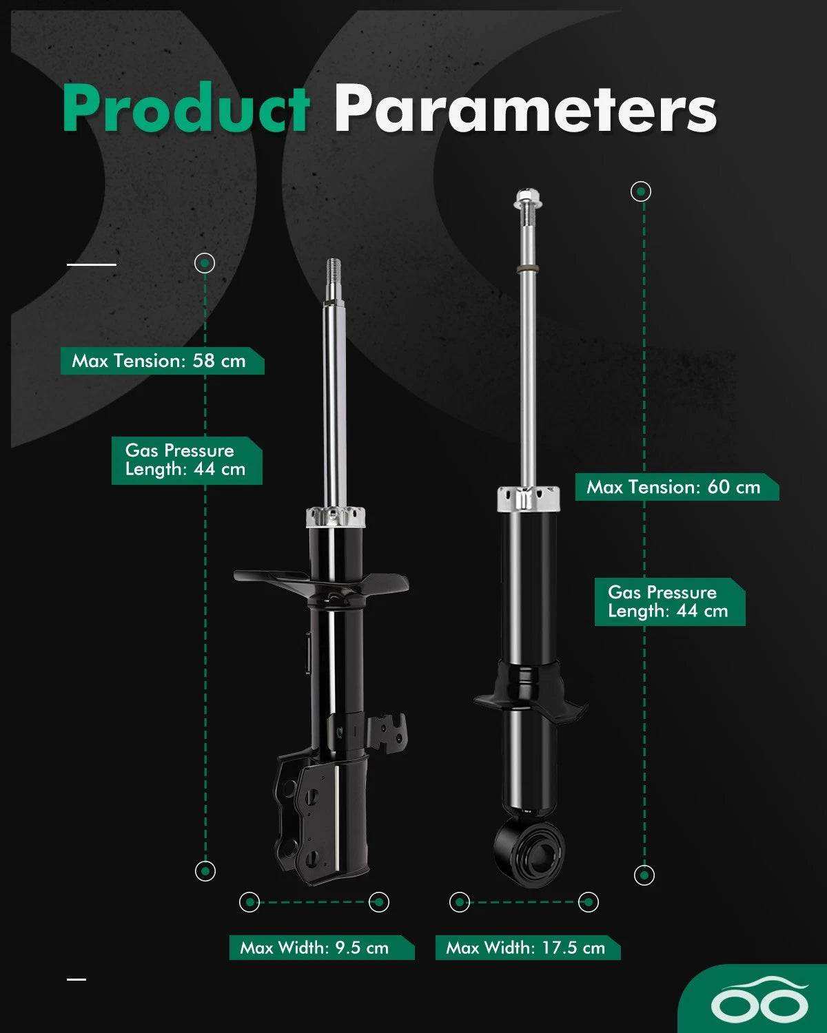 Front Rear Shock & Struts Assembly for Toyota Corolla 2003–2008