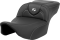 SADDLEMEN Roadsofa Extended Reach Seat for Motorcycle (Carbon Fiber, Silver Stitch)