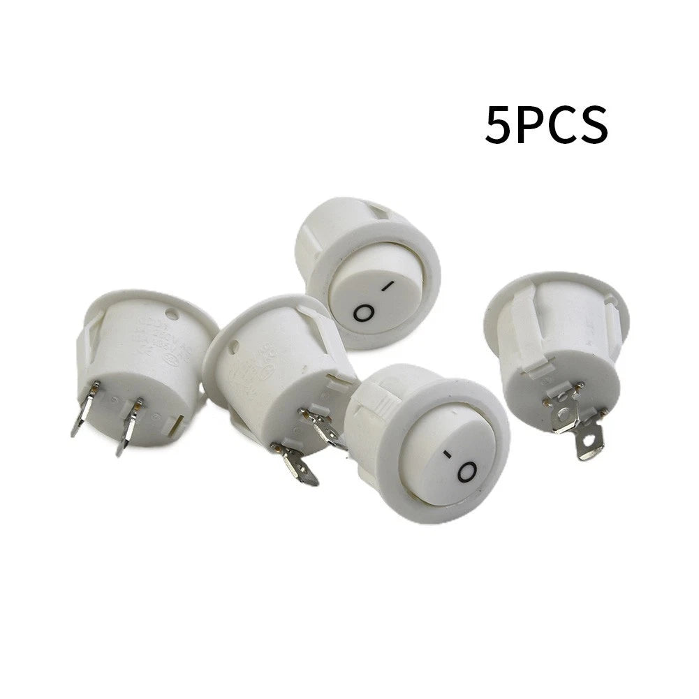5X Round Rocker ON/OFF Toggle 2 Pin SPST Switch for Car Caravan Boat