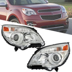 Set of 2 Headlight Assemblies for Chevy Equinox (2011â2015) Chrome Halogen