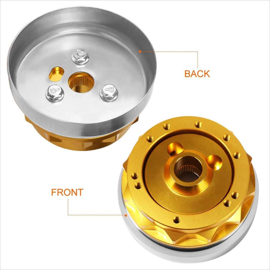 J2 Steering Wheel Short Hub Adapter for Ford Mustang/Fairlane (1965–1969) Gold