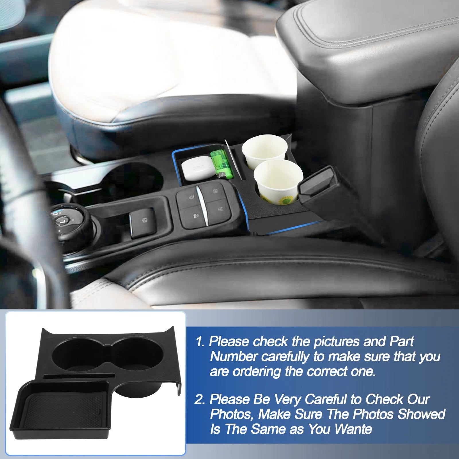 Center Console Cup Holder Organizer Tray for Ford Maverick (2022–2025)