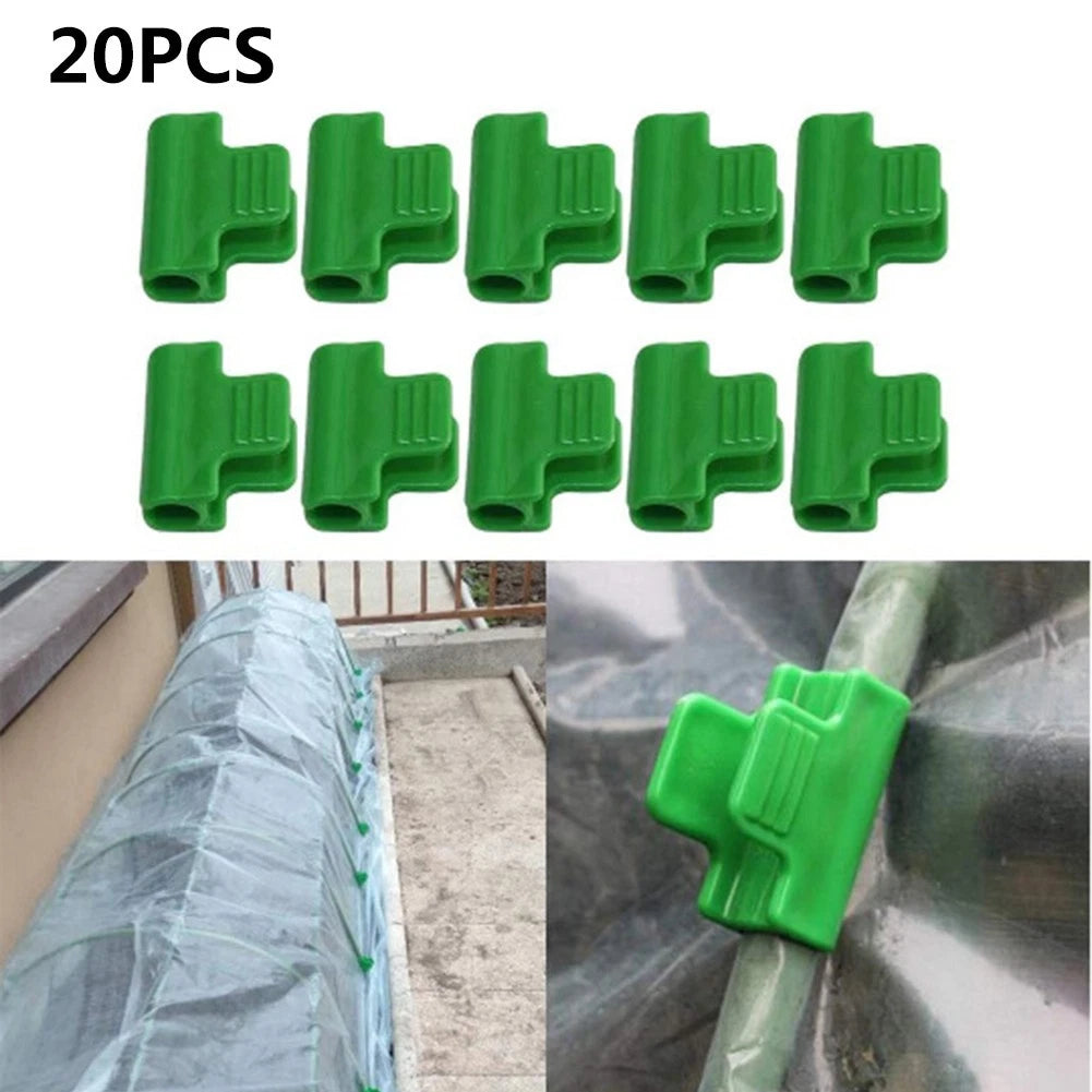 Set of 20 Greenhouse Clips for Plant Stakes and Row Cover Applications