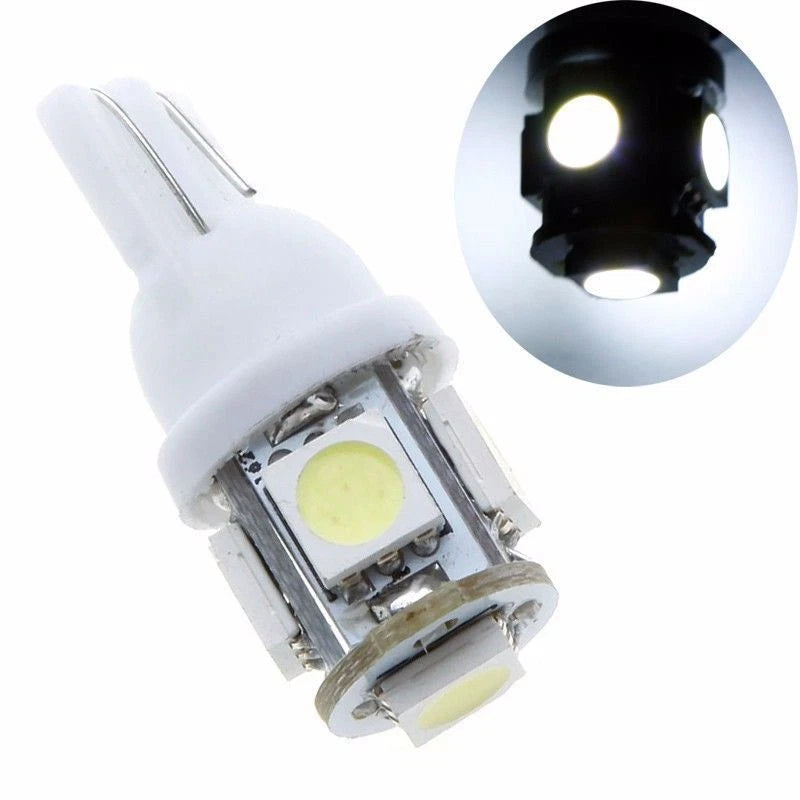 2X Xenon White 360° 5SMD LED Bulbs for License Plate Lights