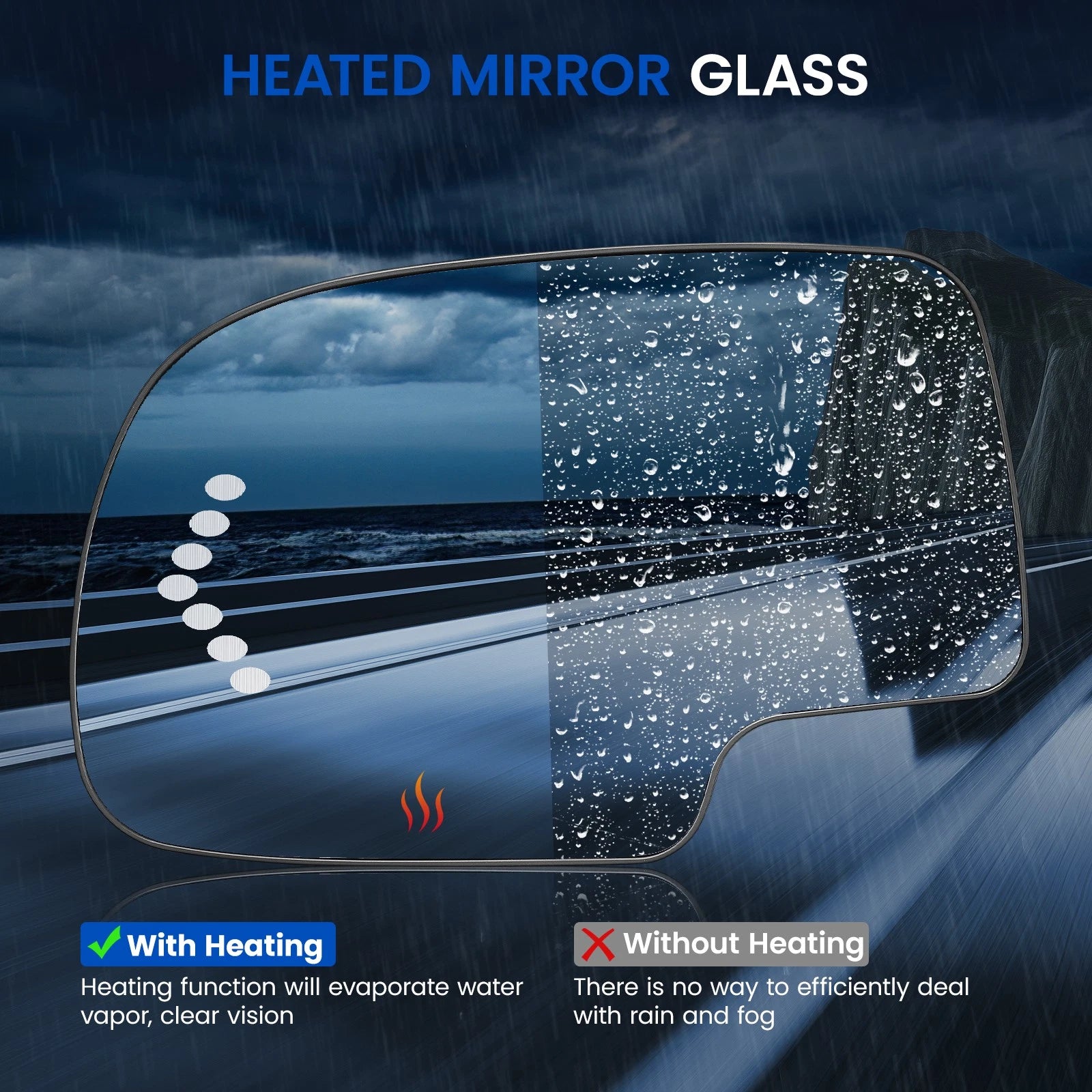 Heated Turn Signal Mirror Glass Driver Side for 2003-2006 Chevy Avalanche 1500