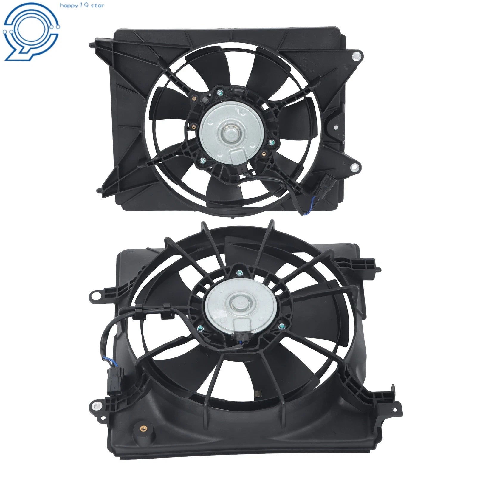 Set of 2 AC Condenser Radiator Cooling Fans for Honda Civic Acura (2012–2017)
