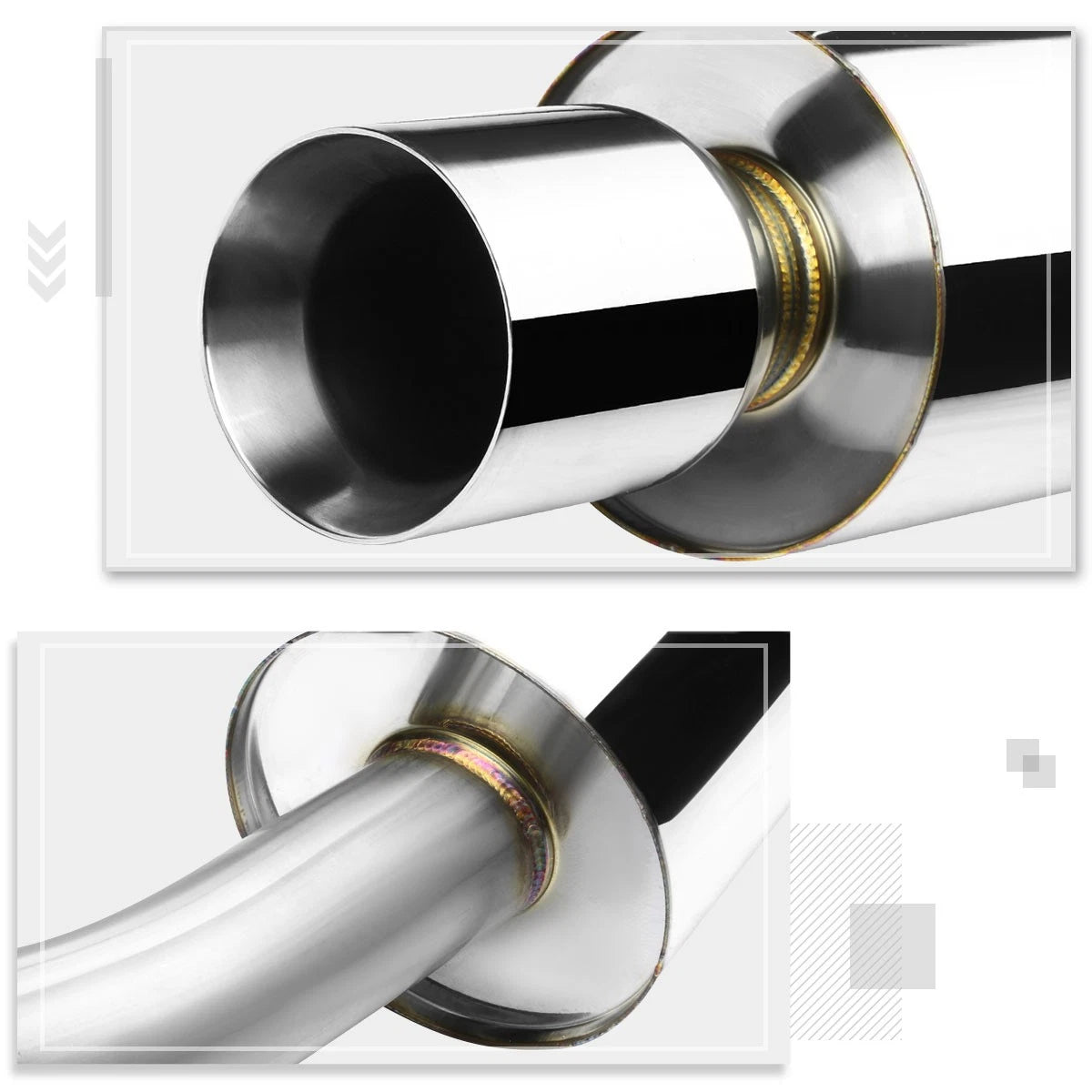 Dual 4.5" Rolled Tip Muffler Catback Exhaust for Honda Accord 1998–2002