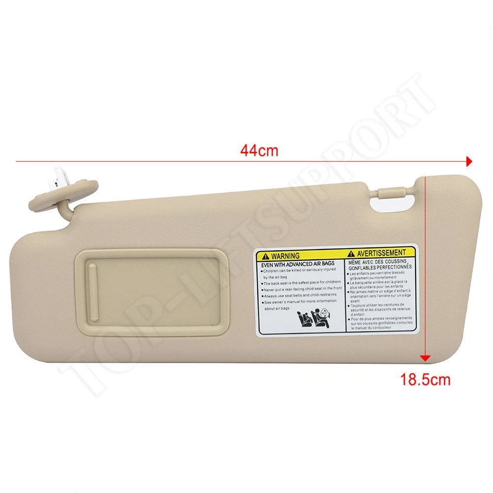 Set of 2 Beige Sun Visors for Toyota Highlander (2008–2013)