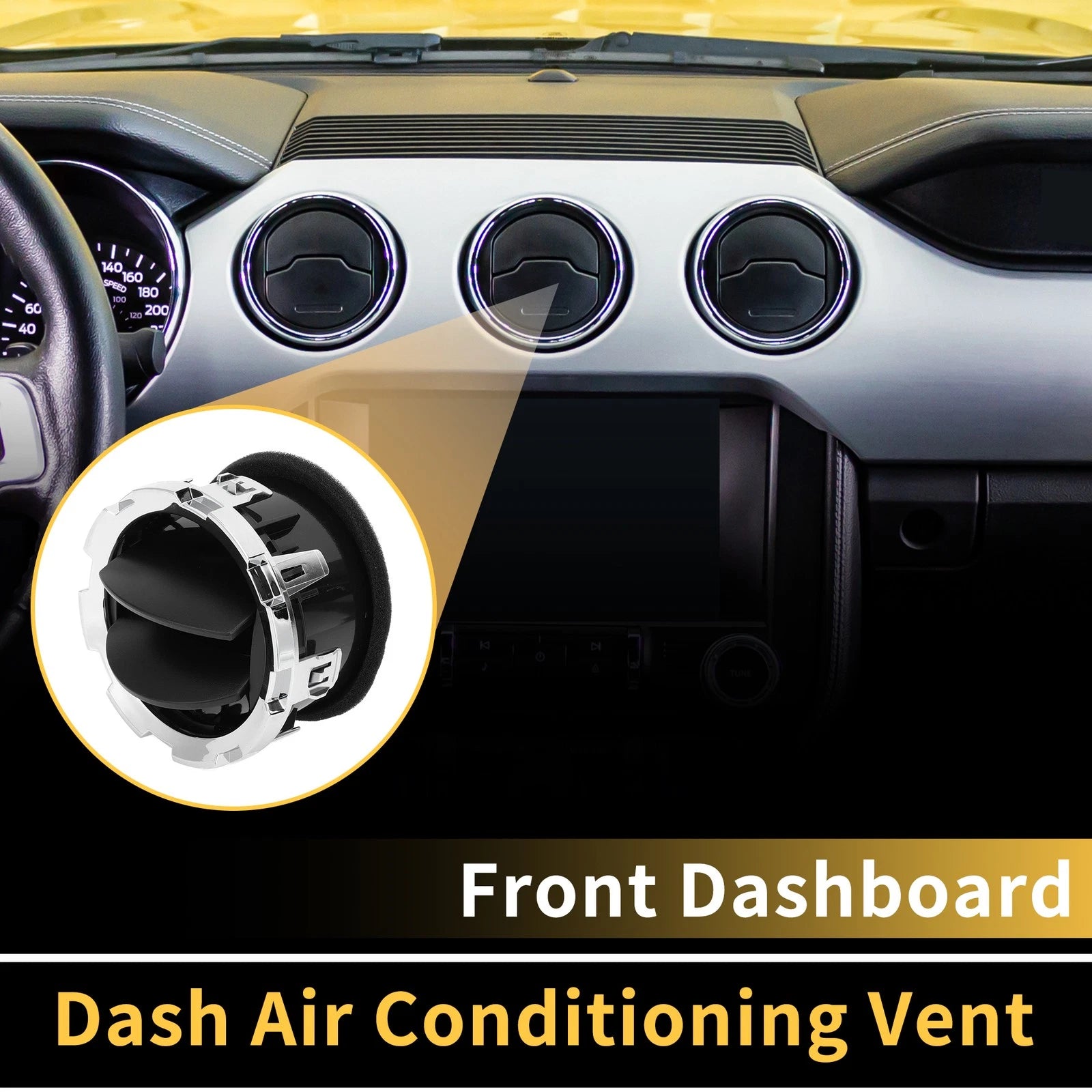Dash AC Heater Air Vent for Ford F-250 F-350 F-450 (2011–2016) A/C Outlet Chrome
