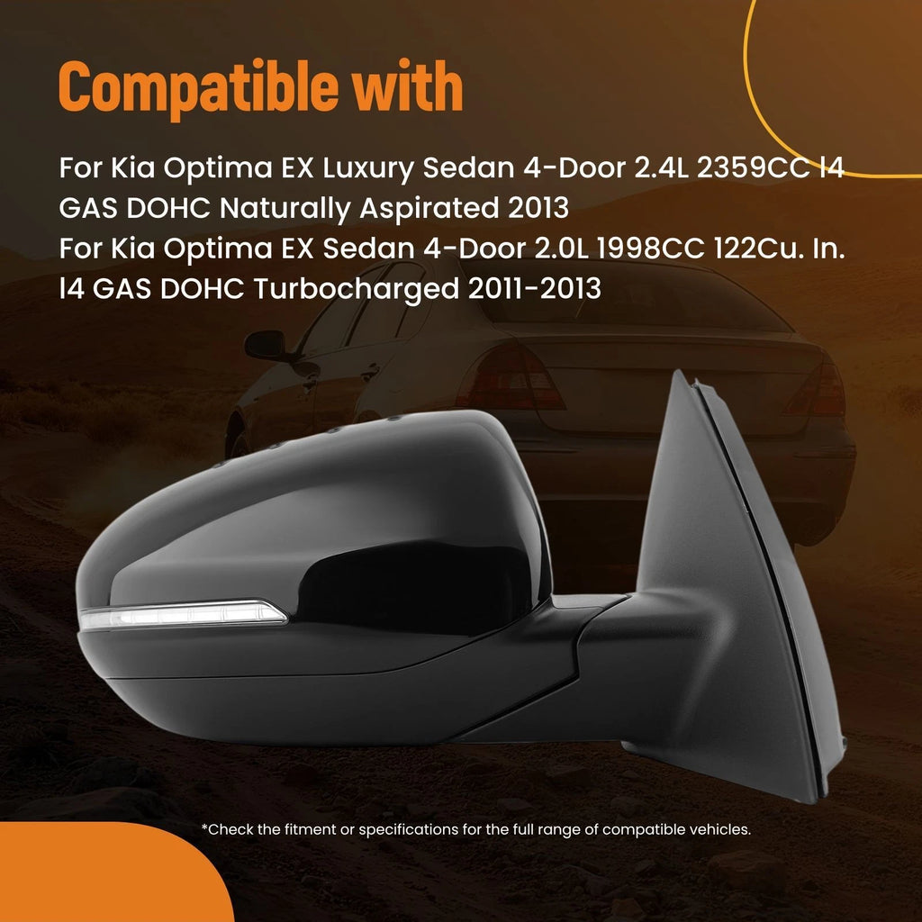 Right Side Mirror for Kia Optima EX (2011–2013) Power Glass KI1321152