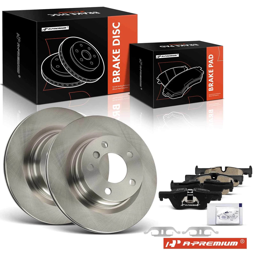 Rear Disc Brake Rotors & Ceramic Pads for BMW 320i 328i (2013–2018)