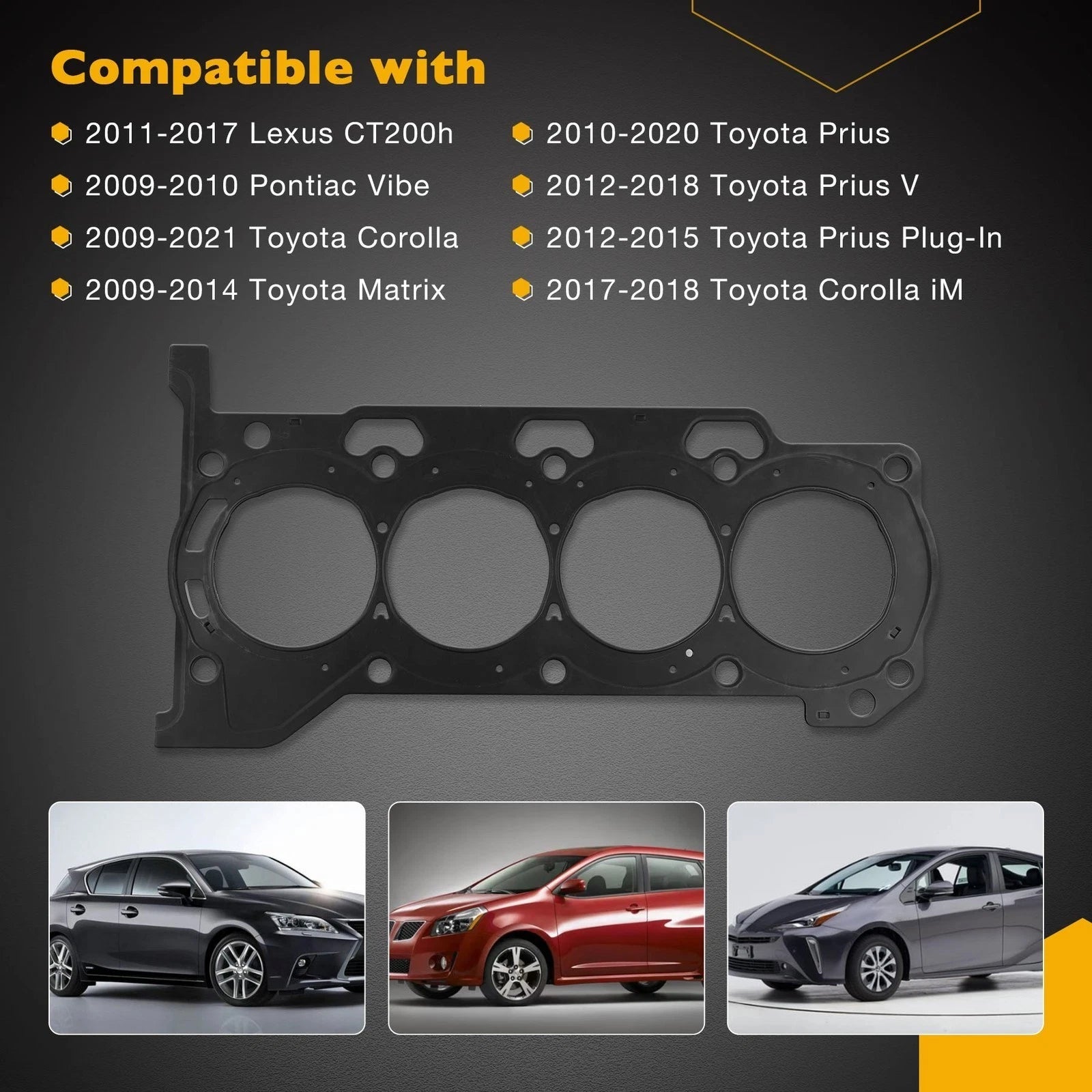 1.8L Engine Head Gasket HS26515PT for Toyota Corolla Matrix Prius Lexus CT200h (2009–2015)