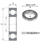 Deep Groove Ball Bearing 60x95x11mm for Scooter Skateboard (1 Pc)