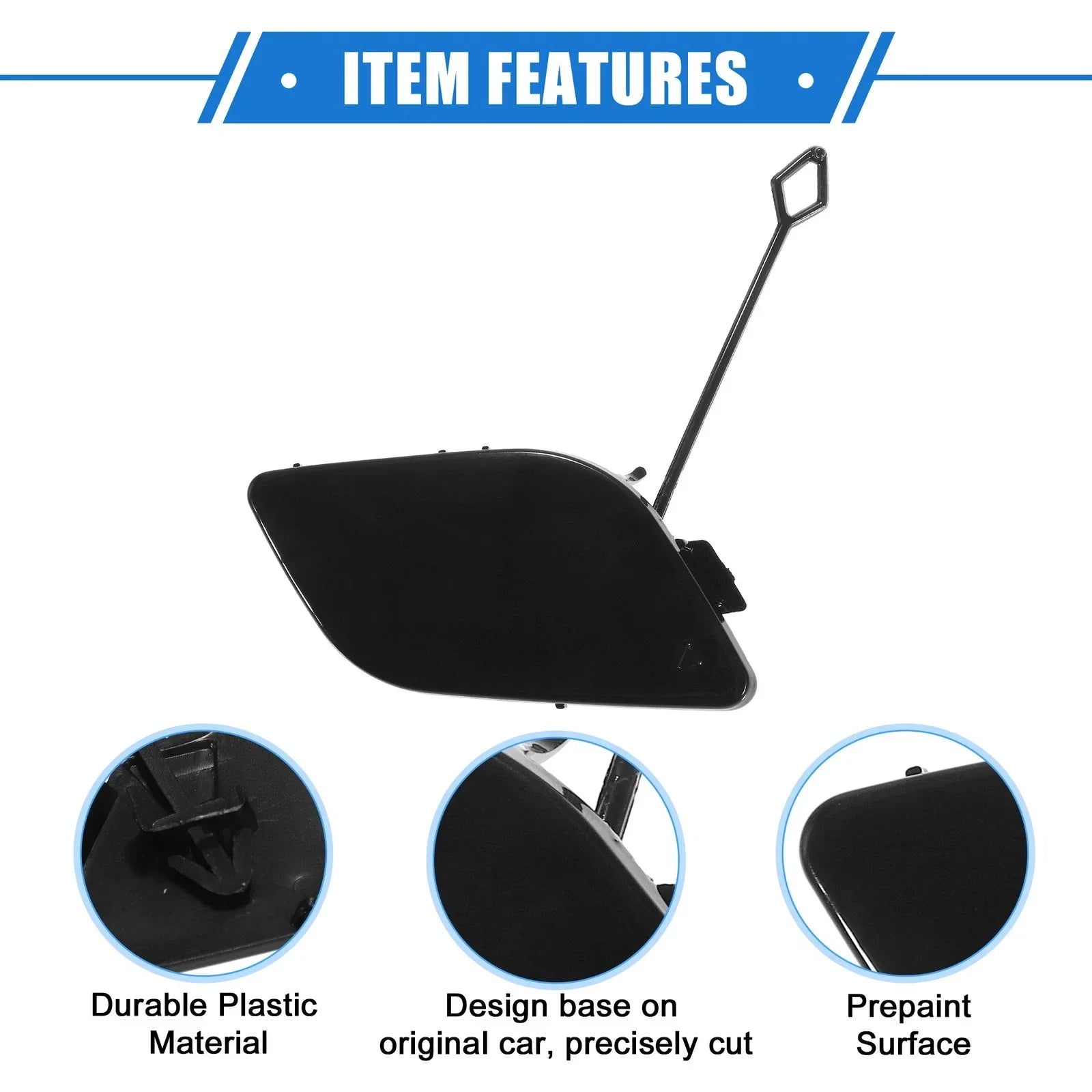 Bumper Tow Hook Eye Hole Cover for Mercedes-Benz R350 (2011-2012) Black