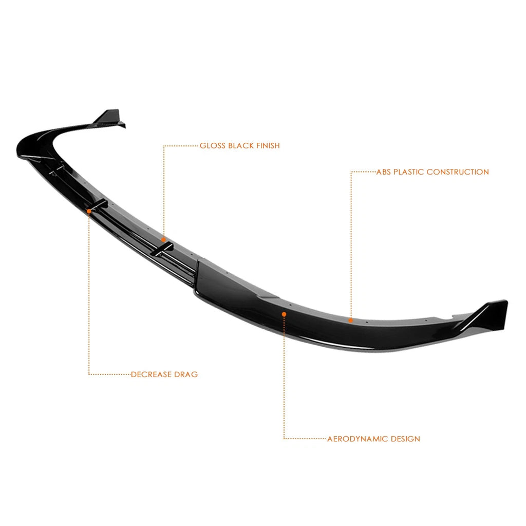 STP-Style Gloss Black Front Bumper Body Kit Spoiler Lip for Optima SX SXL (2016–2018)