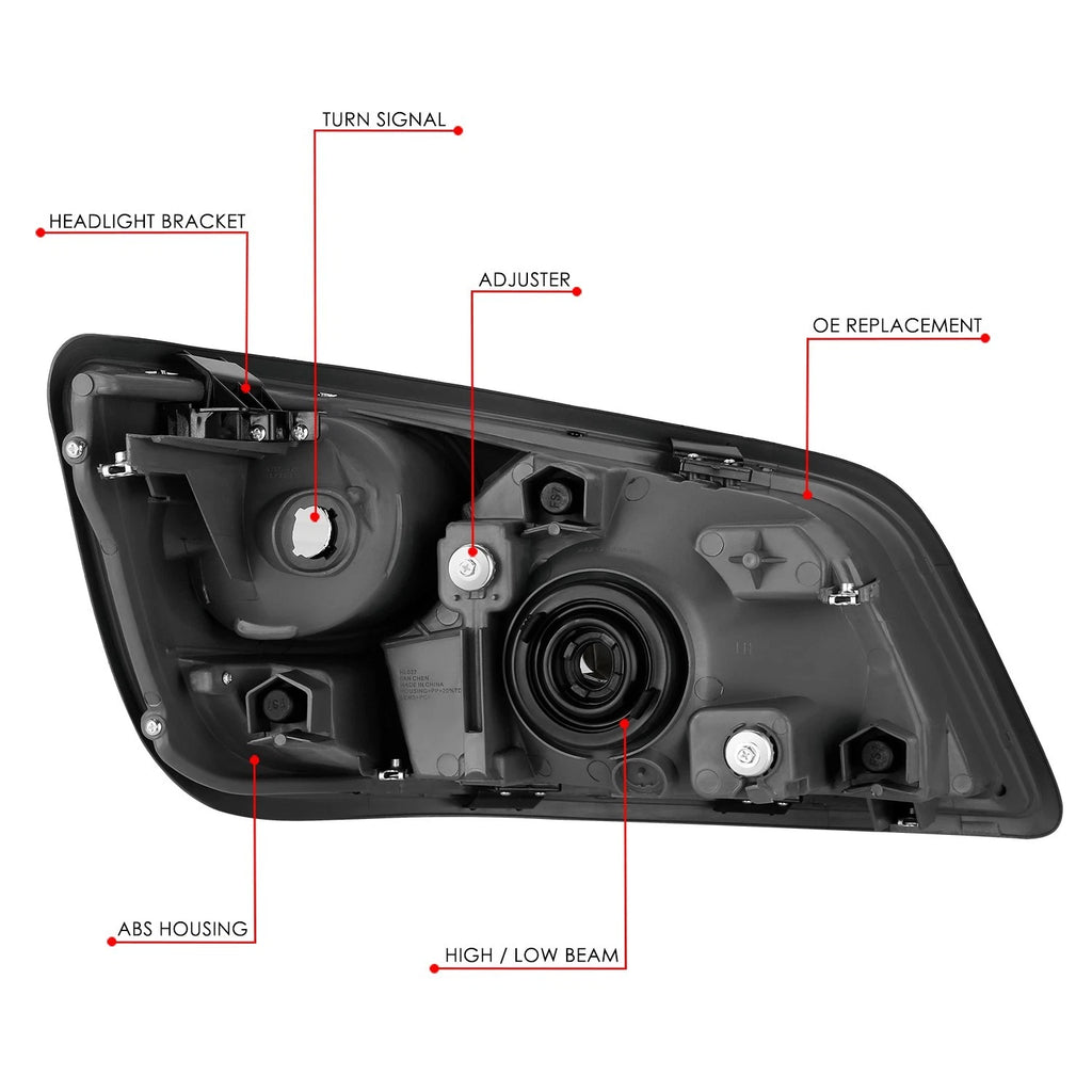 Headlight Assembly for Hino 165 185 (2006–2019) Black Housing Clear Corner
